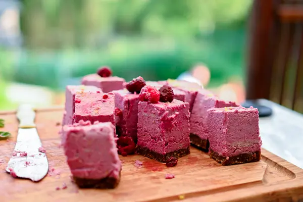 Postre mousse frambuesa